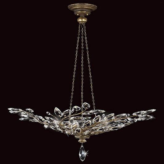 Crystal Laurel Bowl Pendant - Gold Leaf/Large
