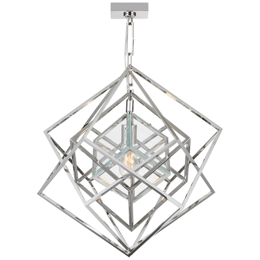 Cubist Small Chandelier Polished Nickel Finish