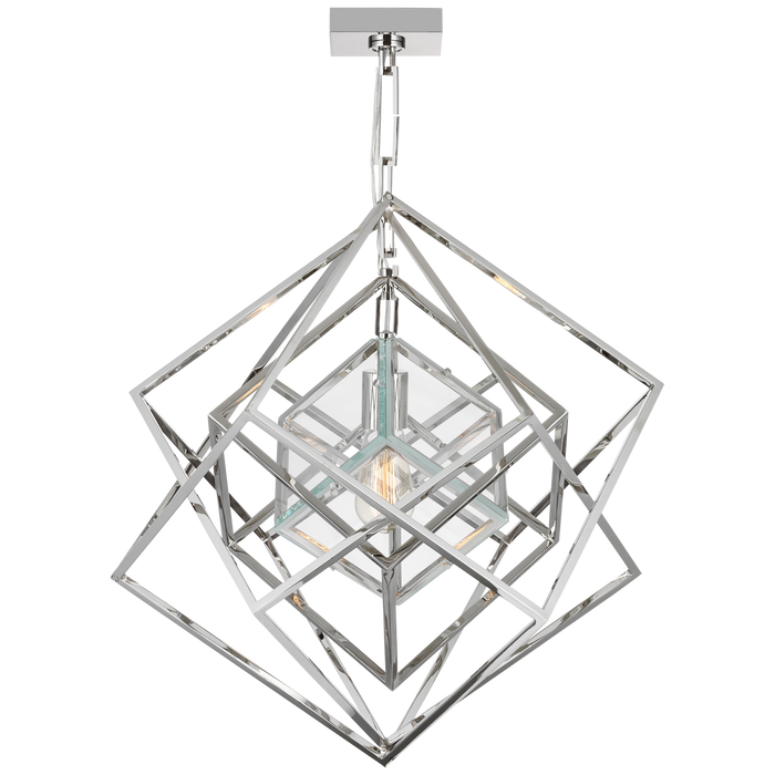 Cubist Small Chandelier Polished Nickel Finish