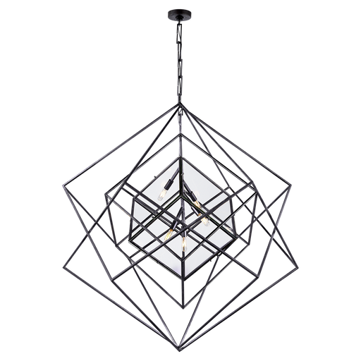 Cubist Large Chandelier - Aged Iron