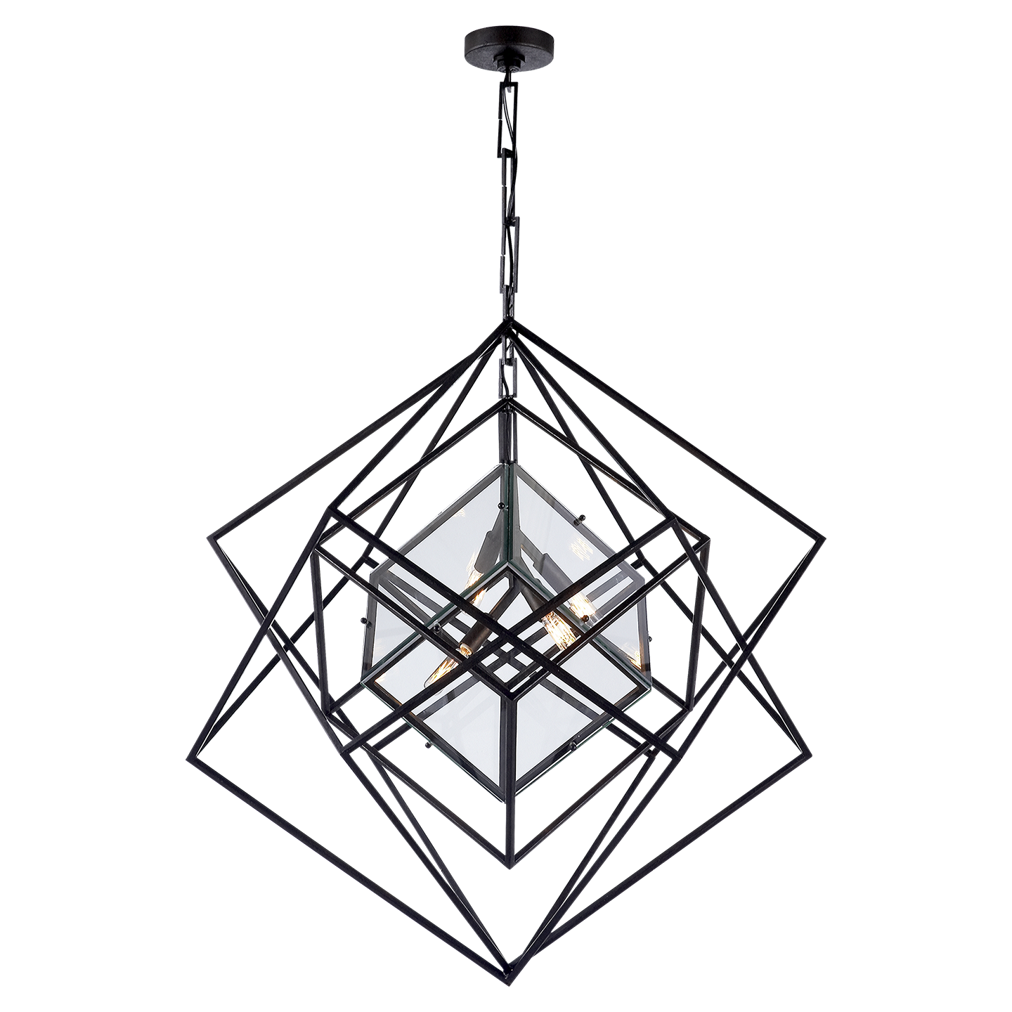 Cubist Medium Chandelier - Aged Iron