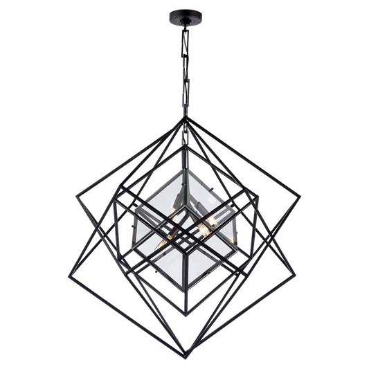 Cubist Medium Chandelier - Aged Iron