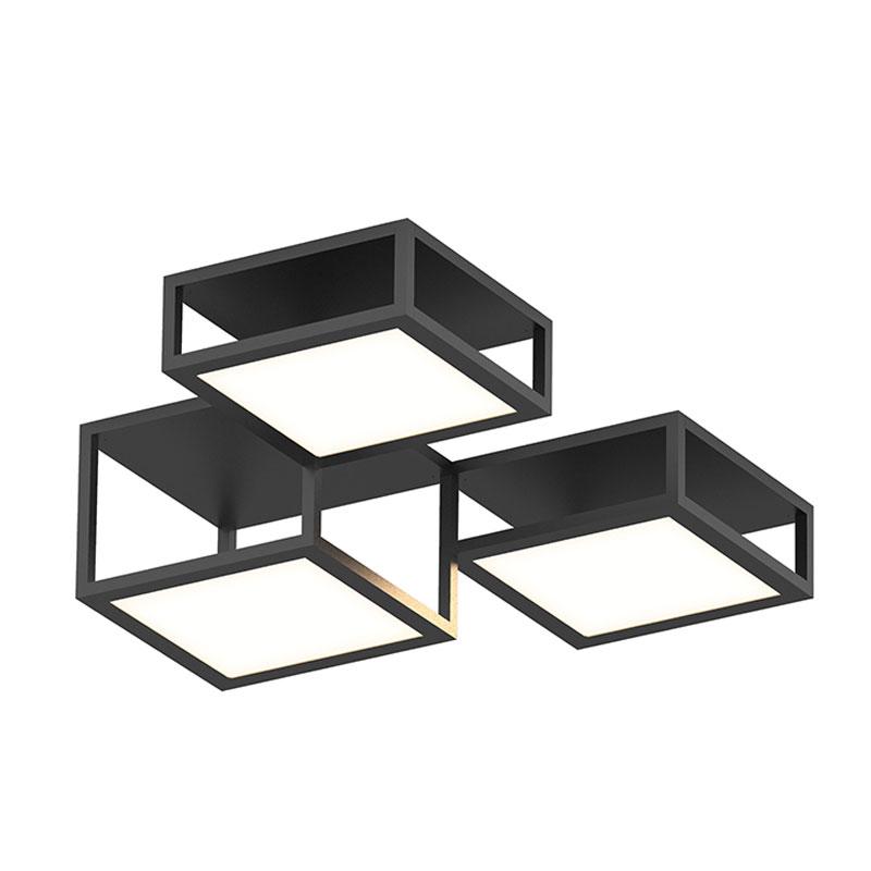 Cubix 3-Light LED Flush Mount - Satin Black Finish