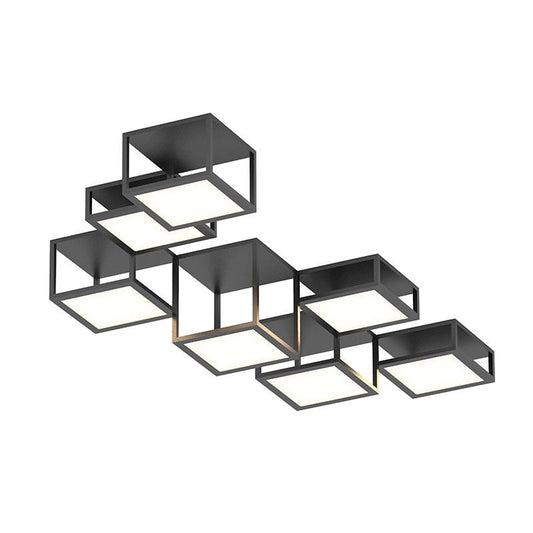 Cubix 7-Light LED Flush Mount - Satin Black Finish