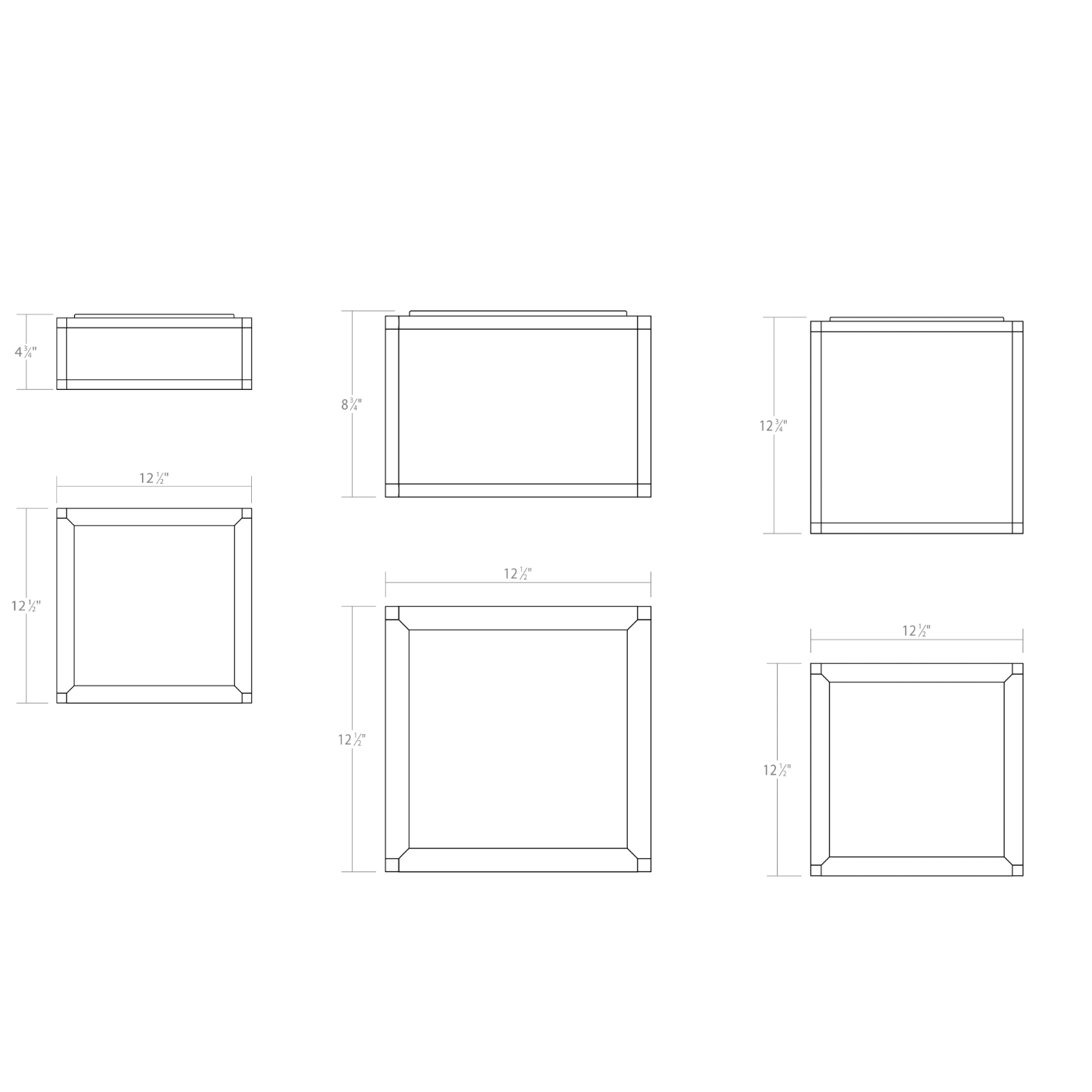 Cubix Single LED Flush Mount - Diagram