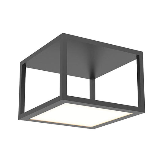 Cubix Single Medium LED Flush Mount - Satin Black Finish