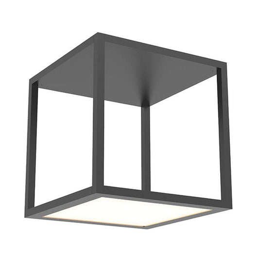 Cubix Single Large LED Flush Mount - Satin Black Finish