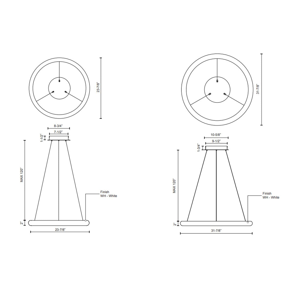 Cumulus Minor LED Pendant - Diagram