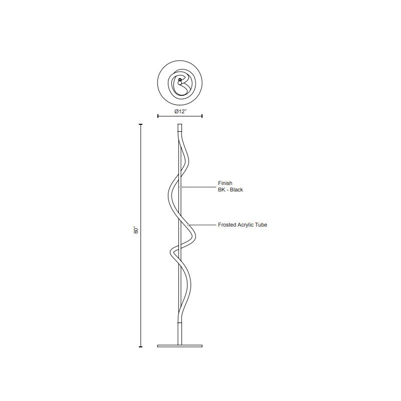 Cursive Floor Lamp - Diagram