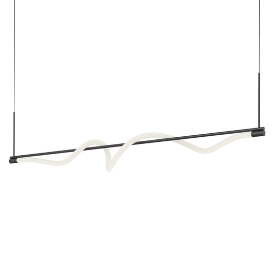 Cursive Linear Pendant - Black Finish