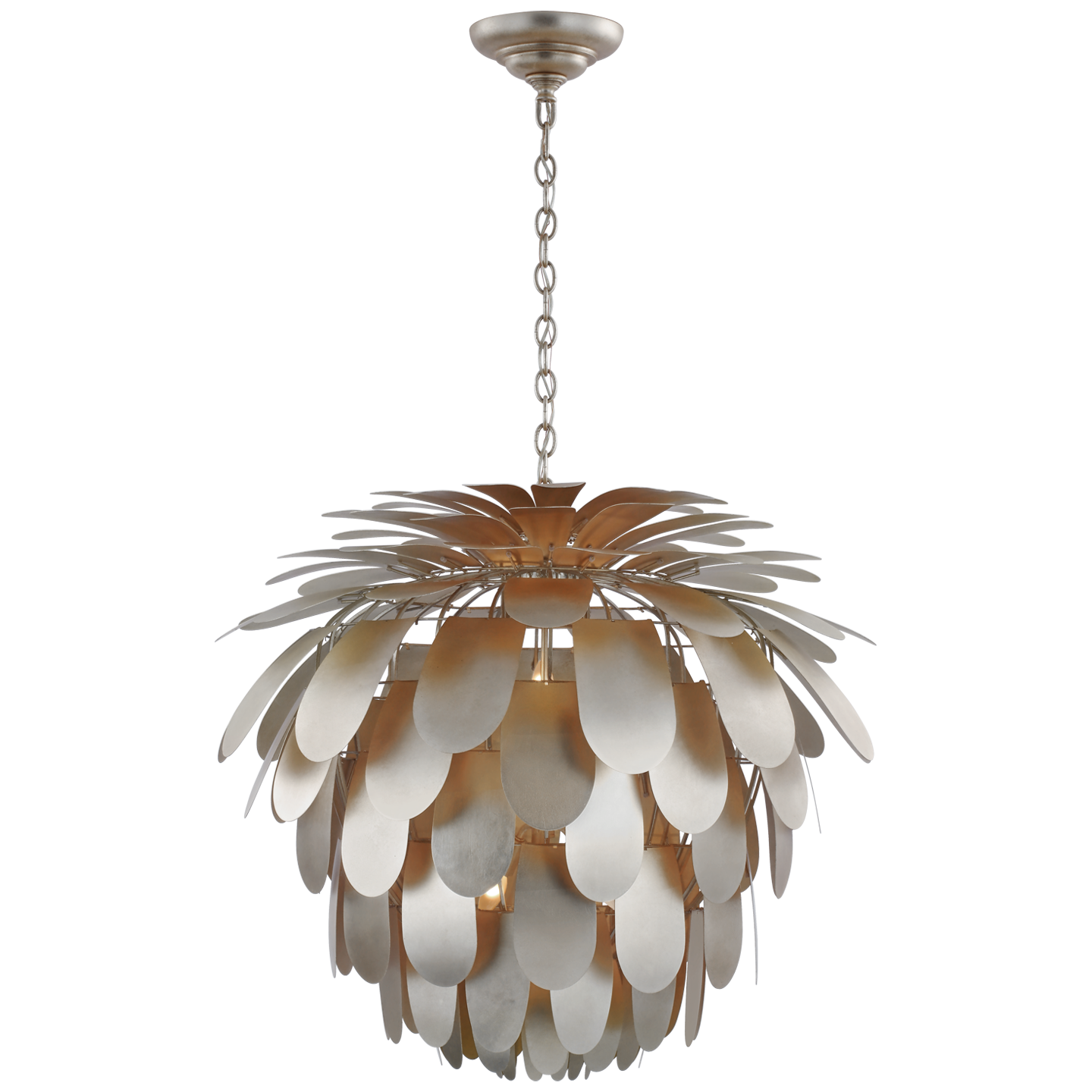 Cynara Grande Chandelier - Burnished Silver Leaf