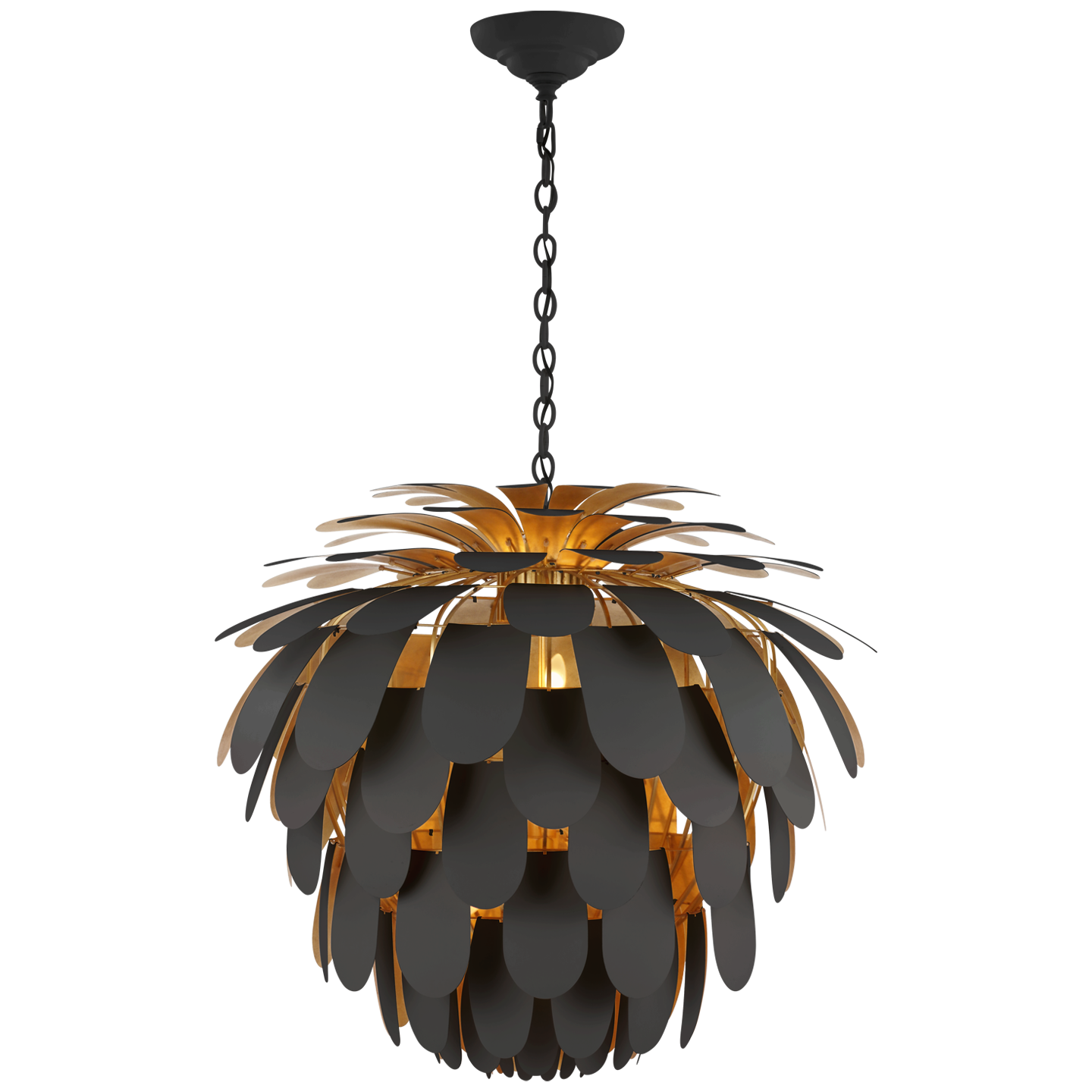 Cynara Grande Chandelier - Matte Black & Gild