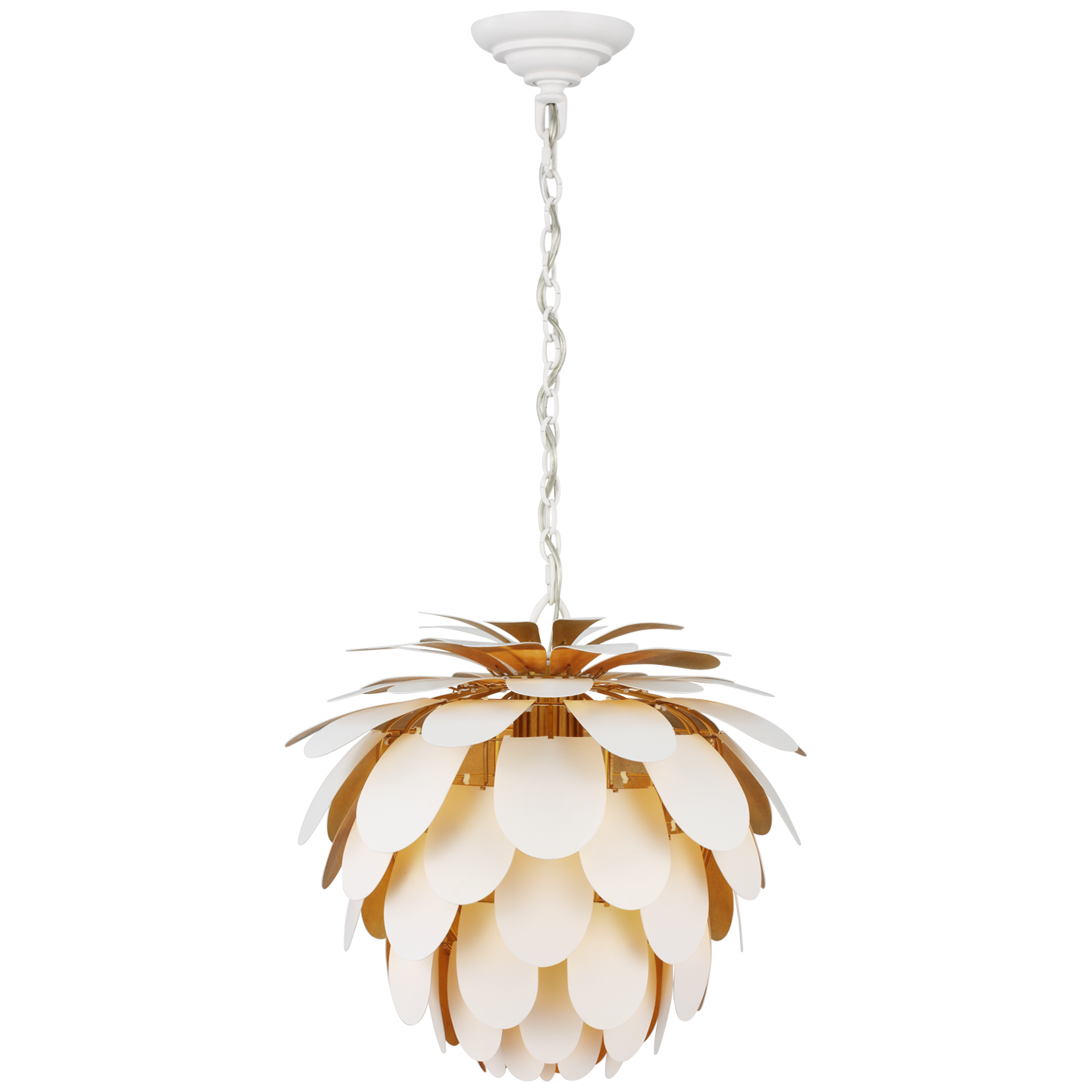 Cynara Small Chandelier - White & Gild