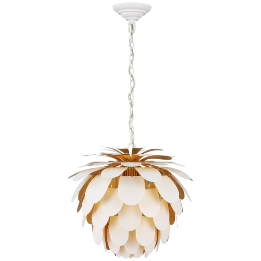 Cynara Small Chandelier - White & Gild