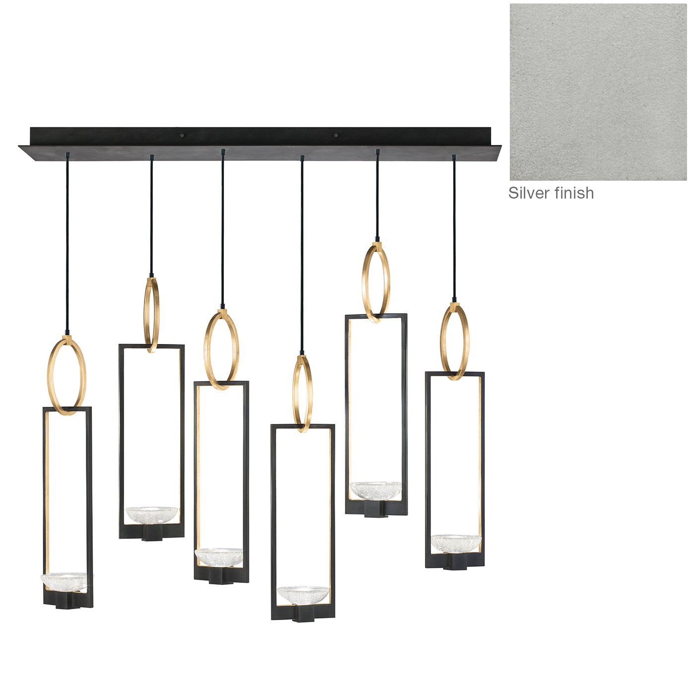 Delphi Linear Pendant - Silver Leaf