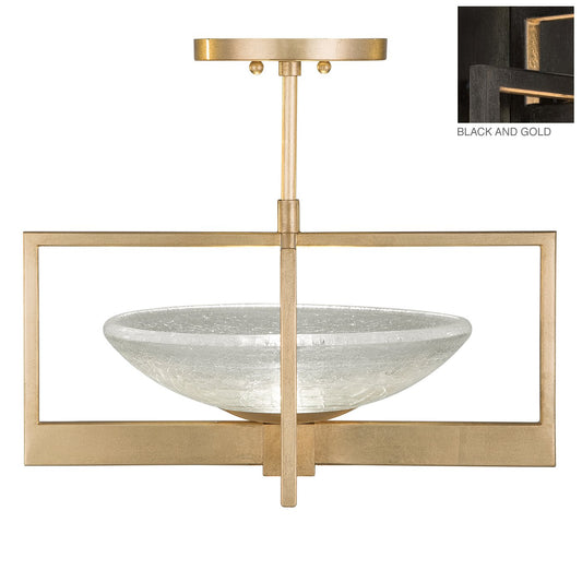 Delphi Semi Flush Mount - Black/Gold