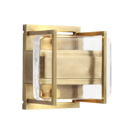 Duelle Small Wall Sconce - Natural Brass Finish