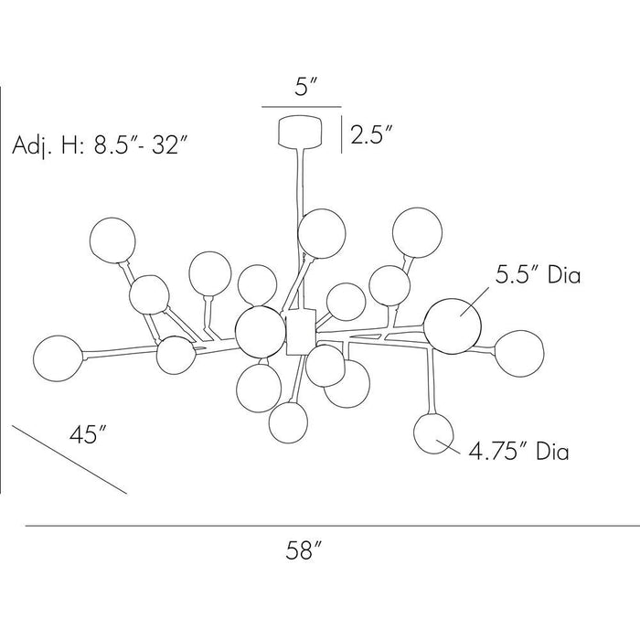 Dallas Medium Chandelier - Diagram