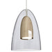 Dano LED Mini Pendant - Clear, Natural Wood, Satin Nickel