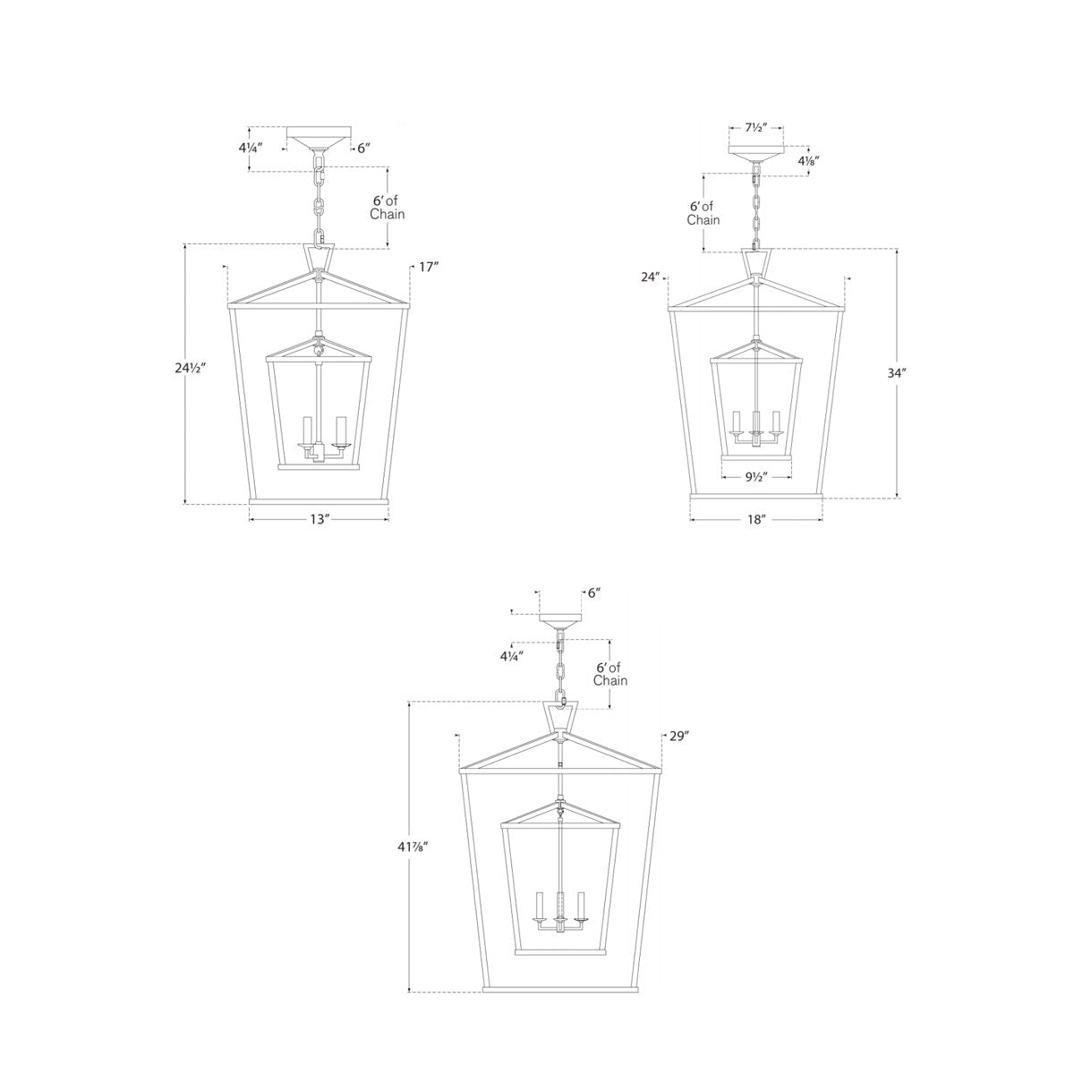 Darlana Double Cage Lantern - Diagram