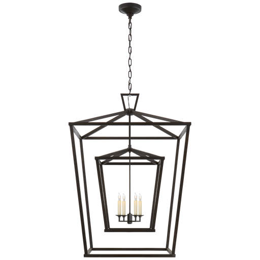 Darlana Large Double Cage Lantern - Aged Iron Finish