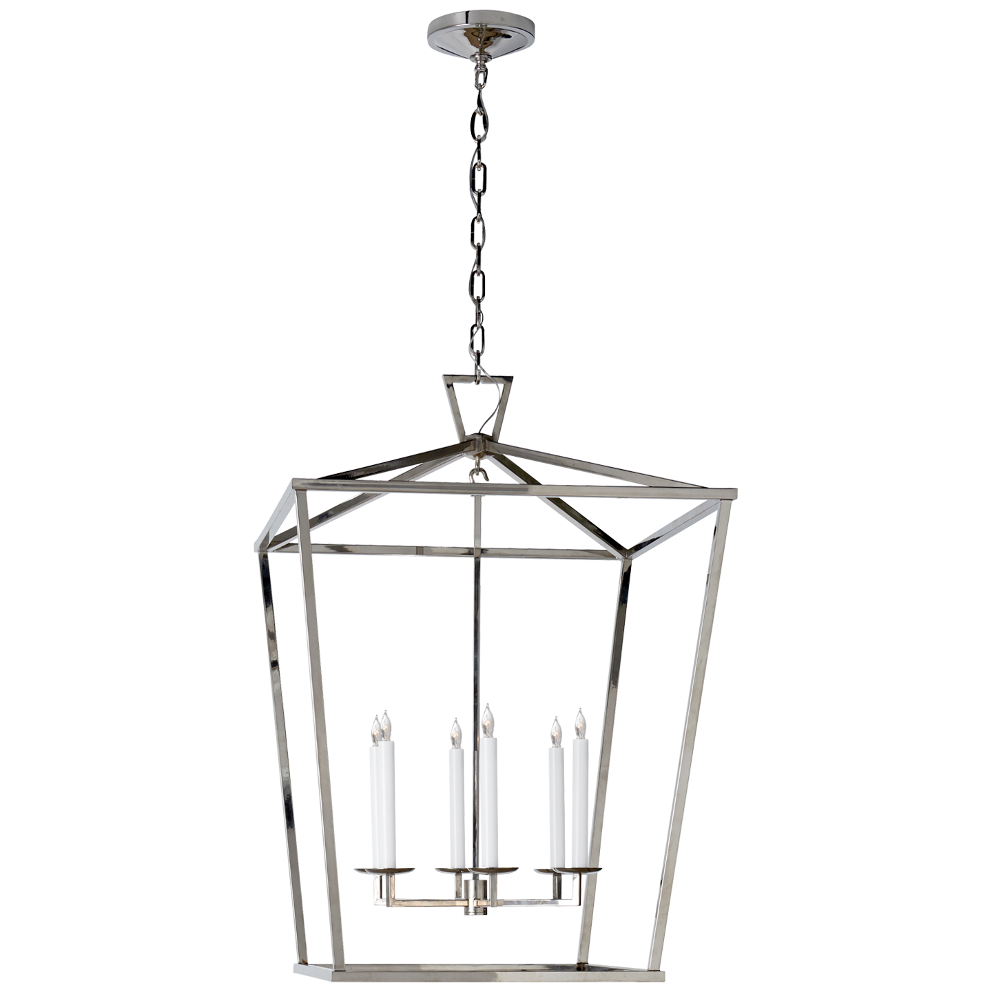 Darlana Large Lantern - Polished Nickel Finish