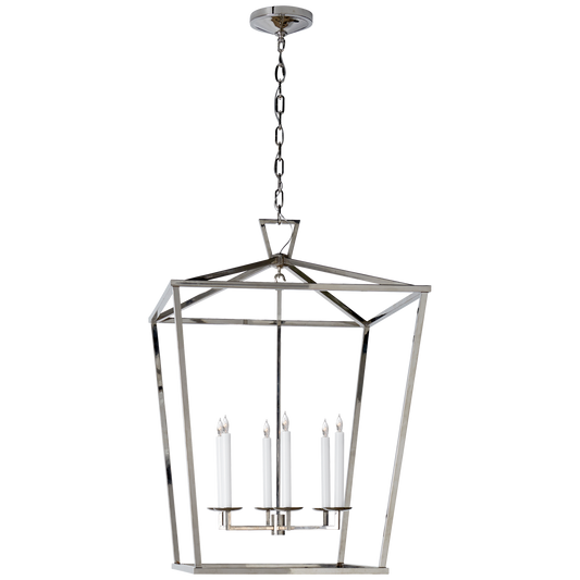 Darlana Large Lantern - Polished Nickel Finish