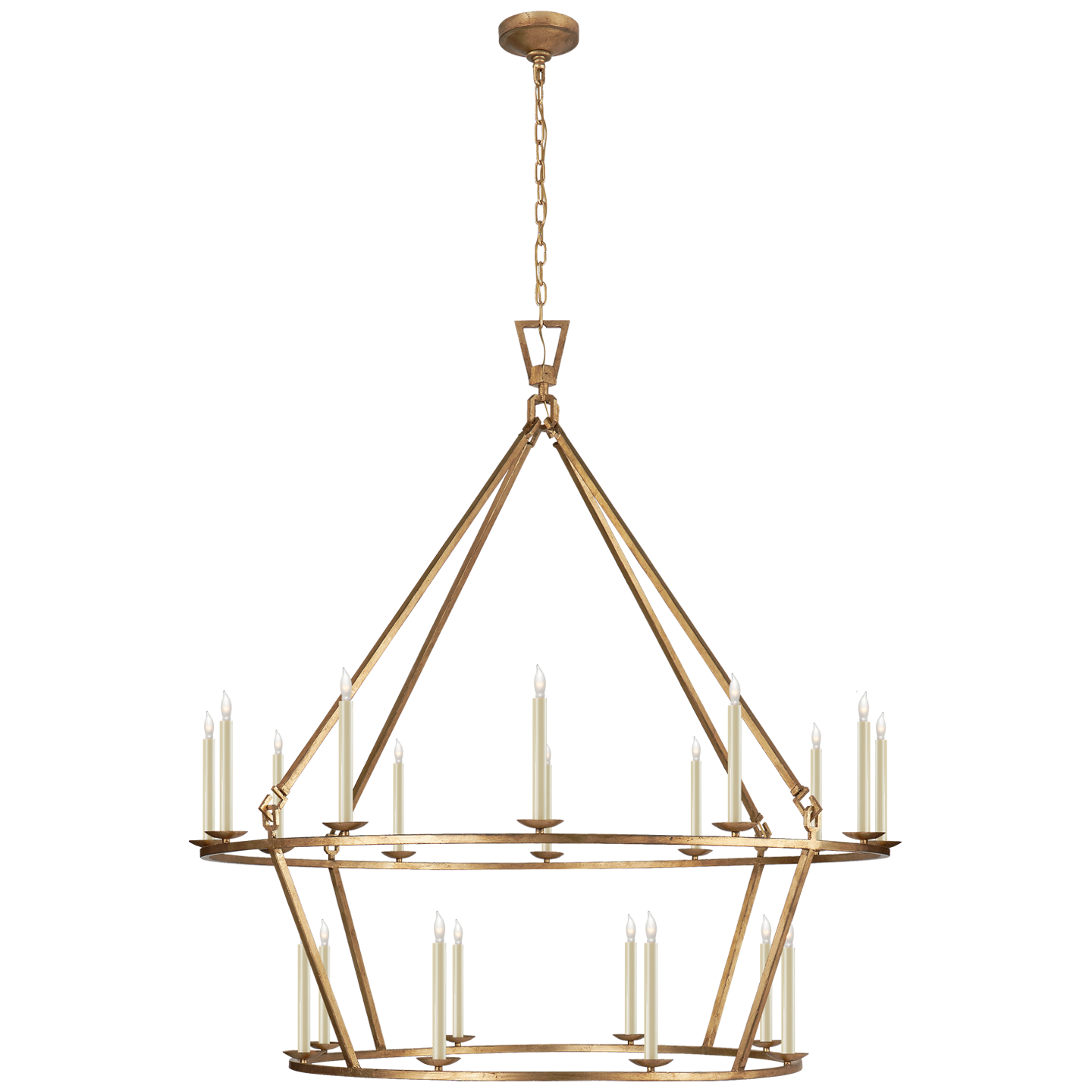 Darlana Extra Large Two-Tier Chandelier - Gilded Iron