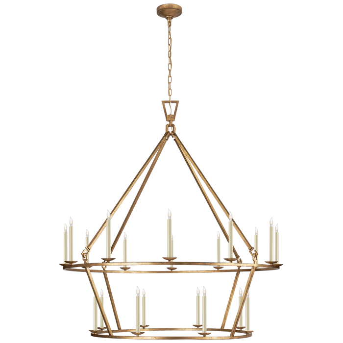 Darlana Extra Large Two-Tier Chandelier - Gilded Iron