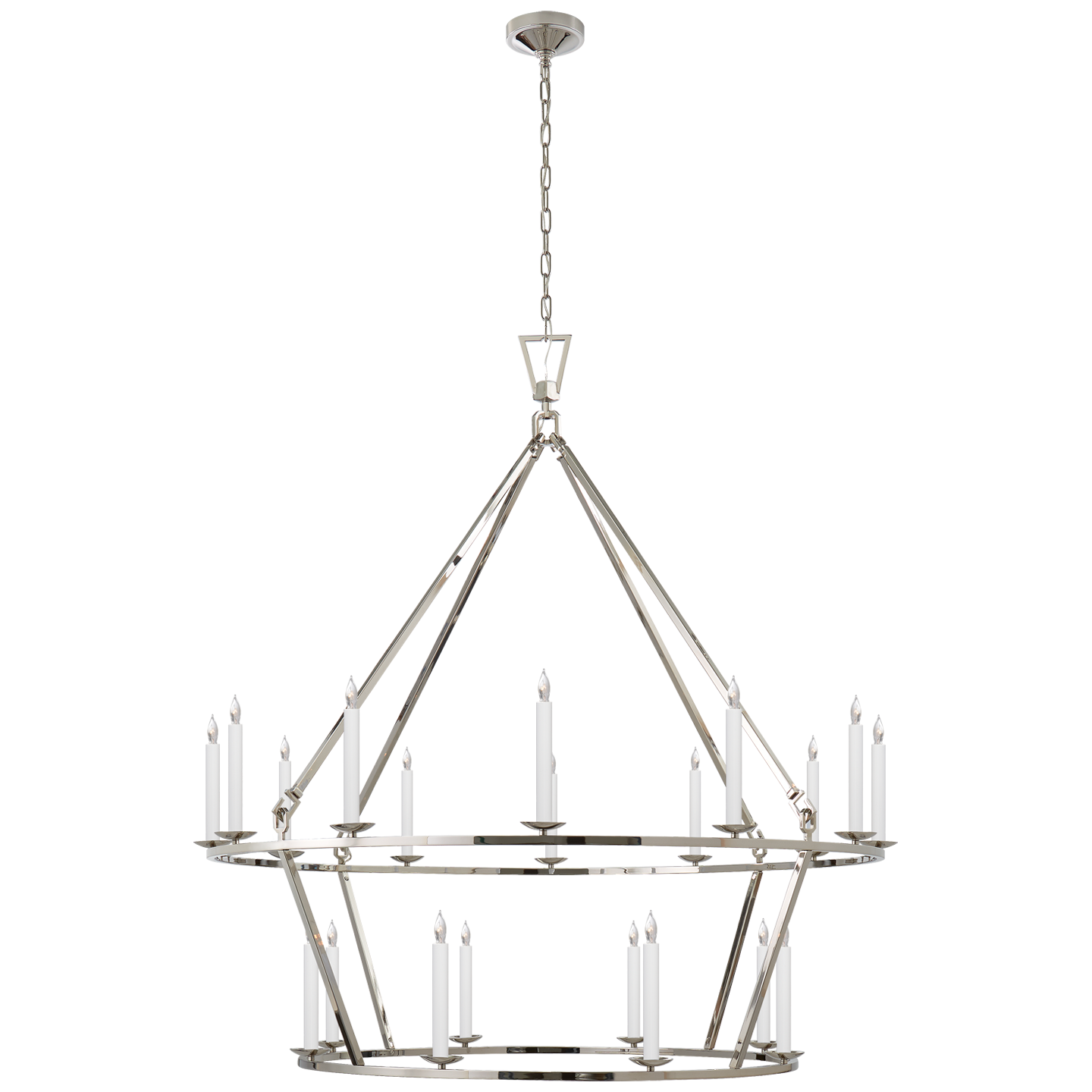 Darlana Extra Large Two-Tier Chandelier - Polished Nickel