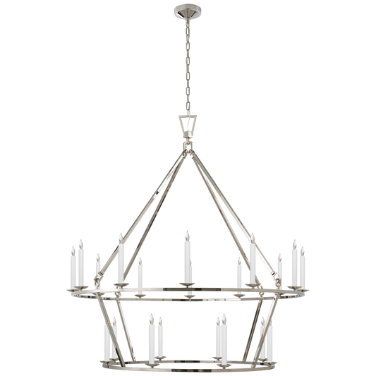 Darlana Extra Large Two-Tier Chandelier - Polished Nickel