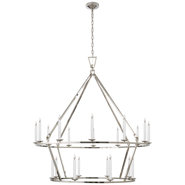 Darlana Extra Large Two-Tier Chandelier - Polished Nickel
