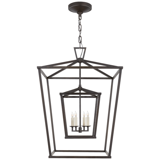 Darlana X-Large Double Cage Lantern - Aged Iron Finish