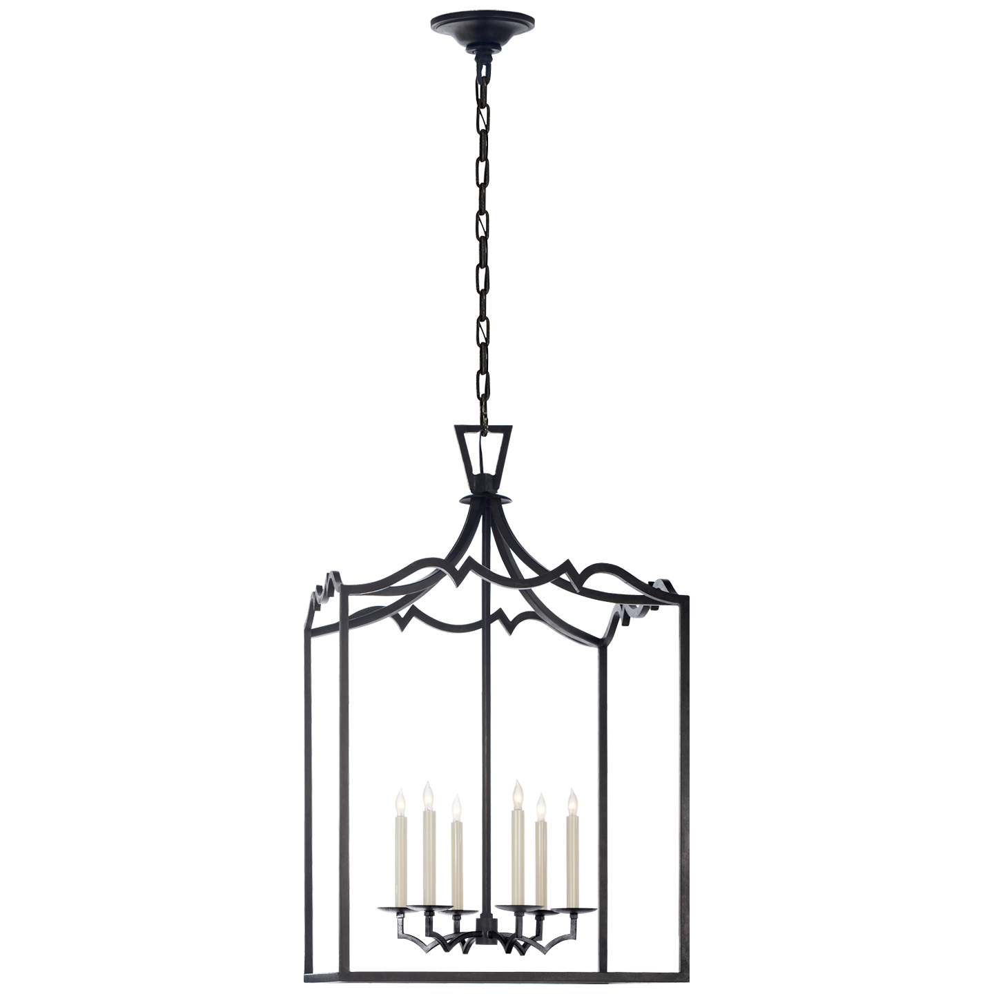 Darlana Large Fancy Lantern - Aged Iron Finish