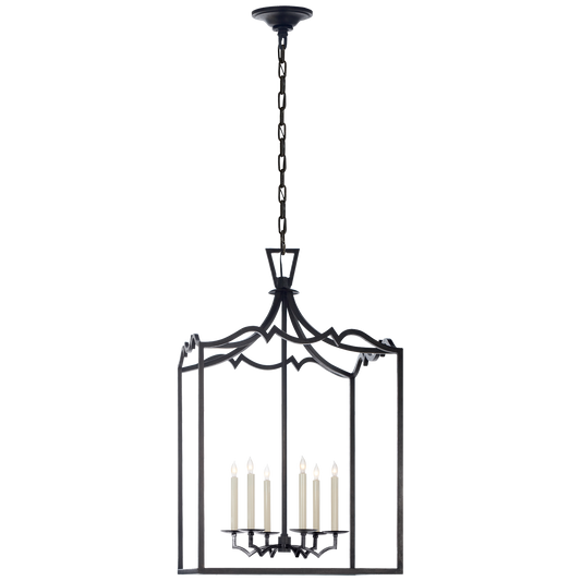 Darlana Large Fancy Lantern - Aged Iron Finish