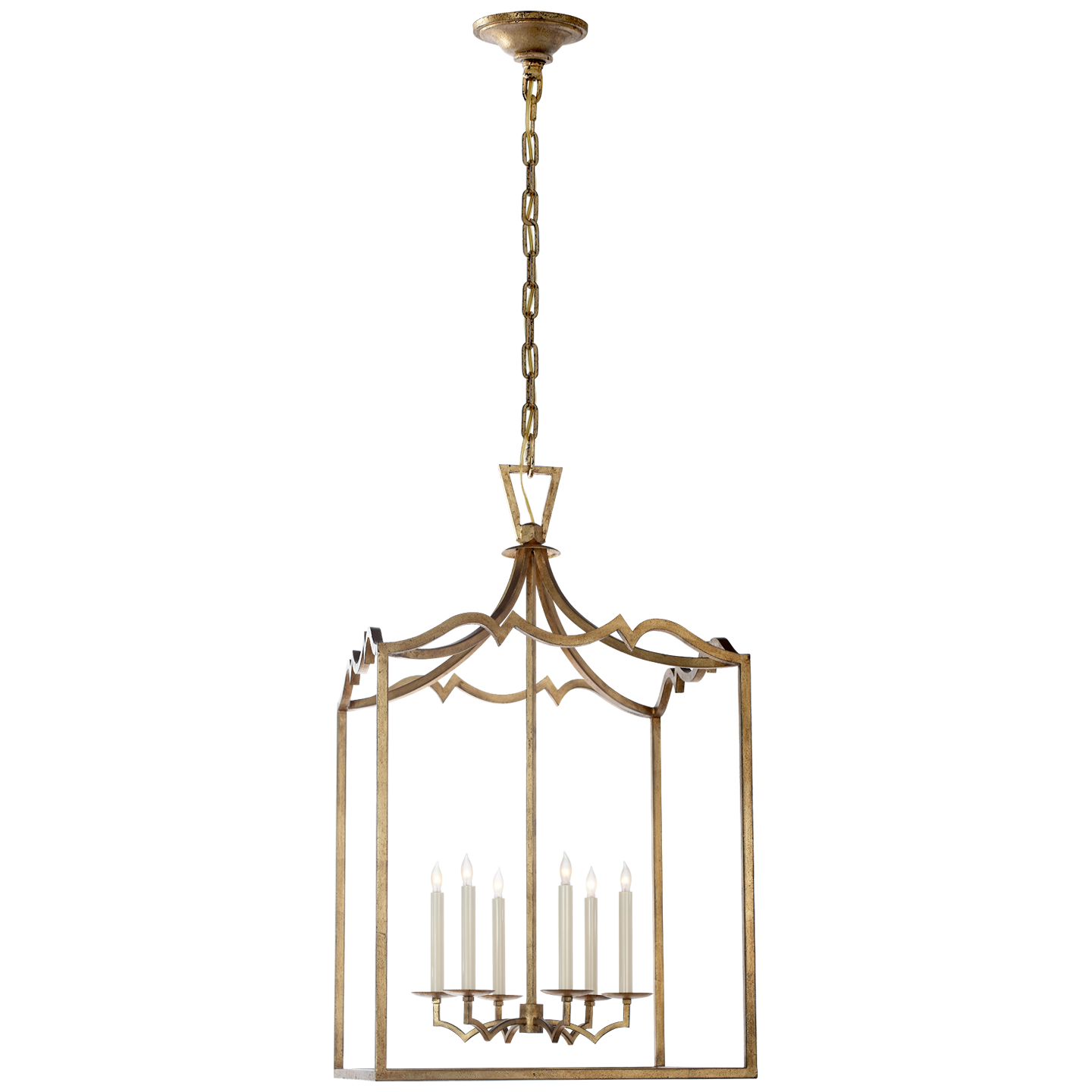 Darlana Large Fancy Lantern - Gilded Iron Finish