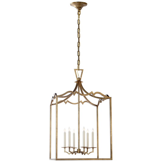 Darlana Large Fancy Lantern - Gilded Iron Finish