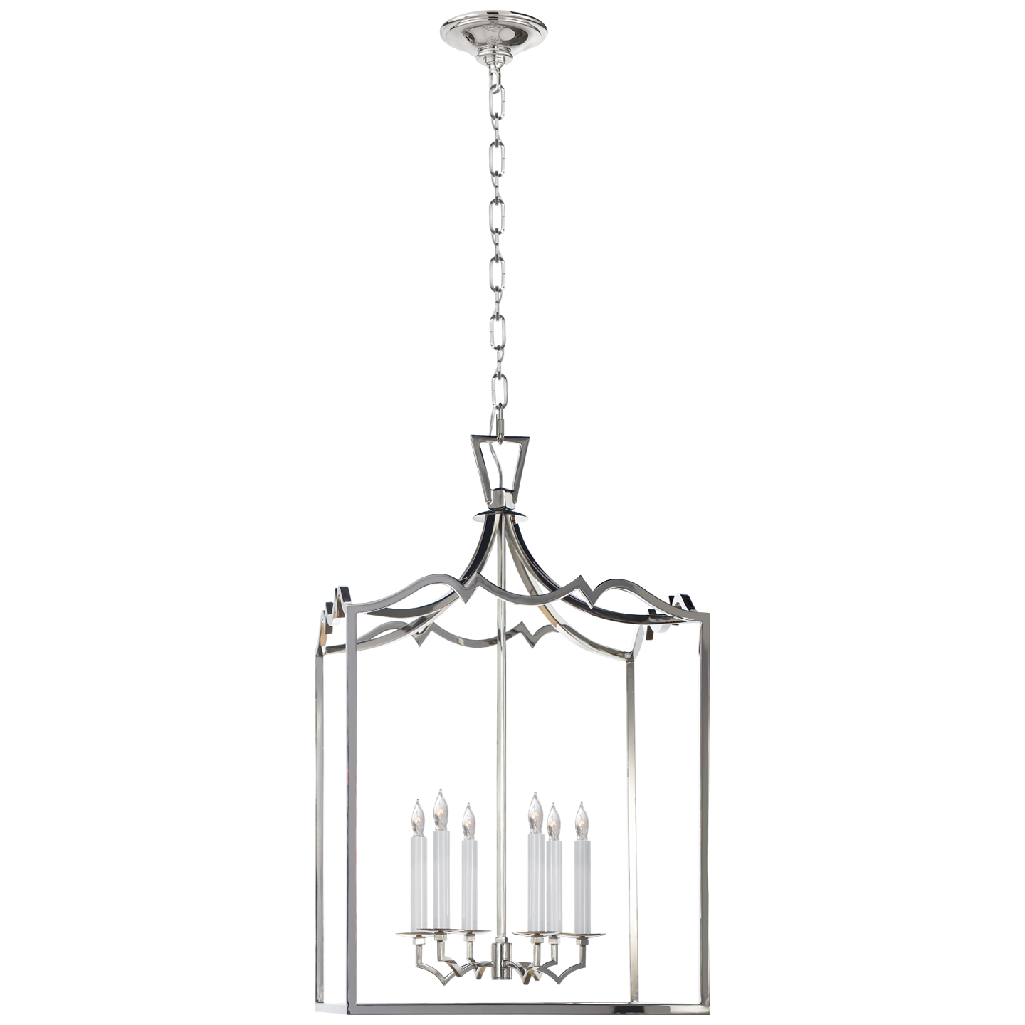 Darlana Large Fancy Lantern - Polished Nickel Finish