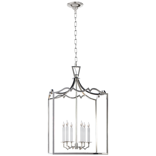 Darlana Large Fancy Lantern - Polished Nickel Finish