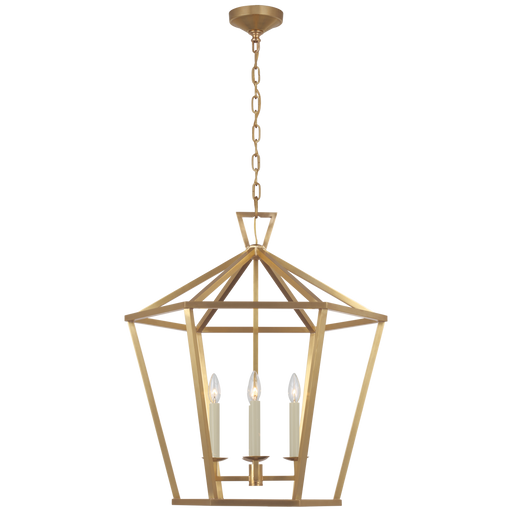 Darlana Large Hexagonal Lantern - Antique-Burnished Brass Finish