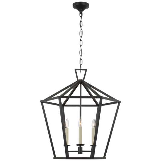 Darlana Large Hexagonal Lantern - Aged Iron Finish