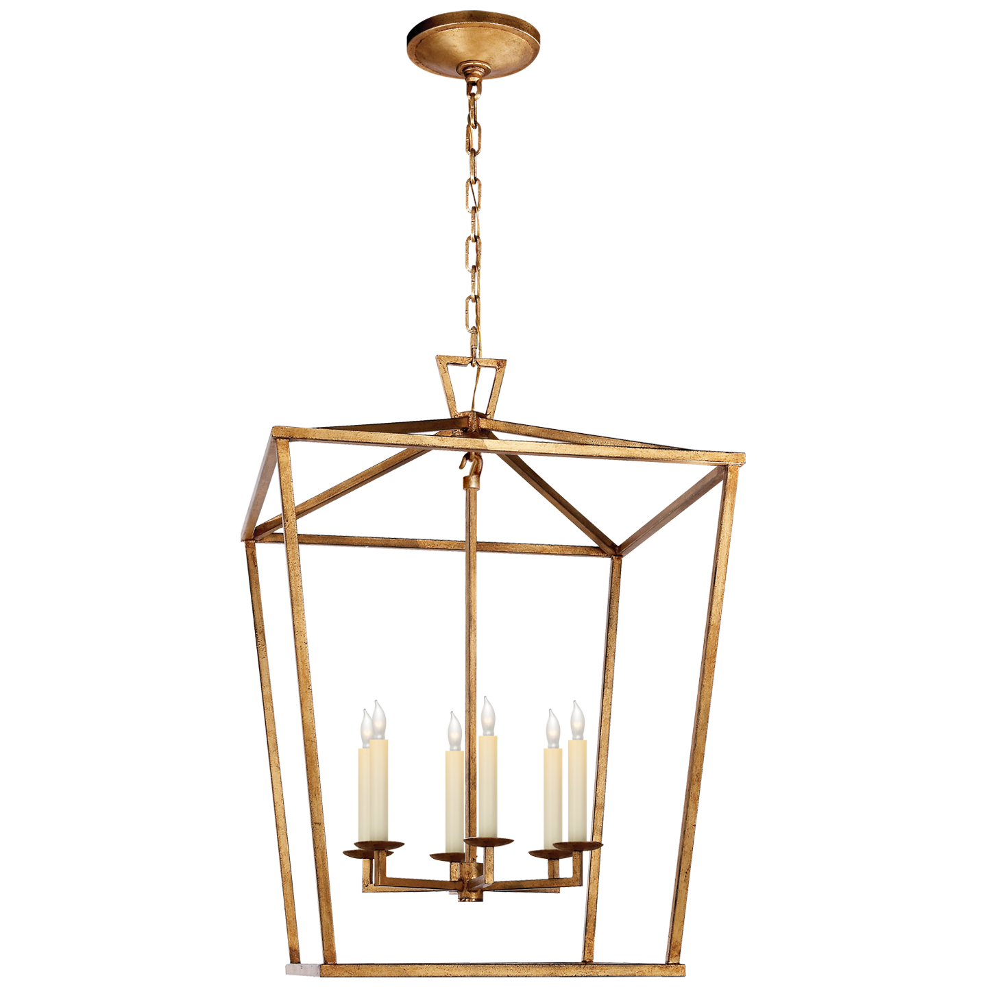 Darlana Large Lantern - Gilded Iron Finish