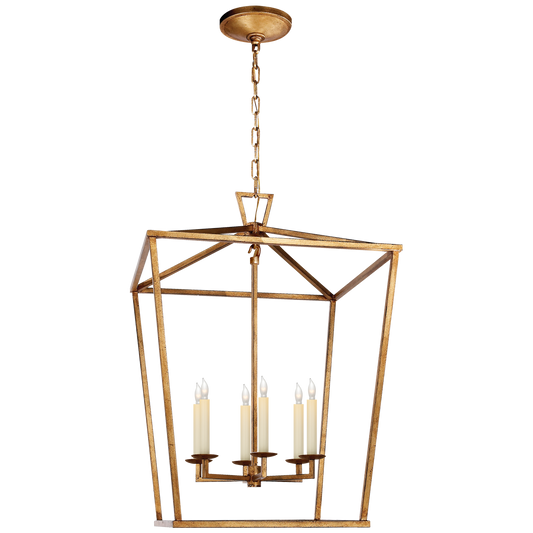 Darlana Large Lantern - Gilded Iron Finish