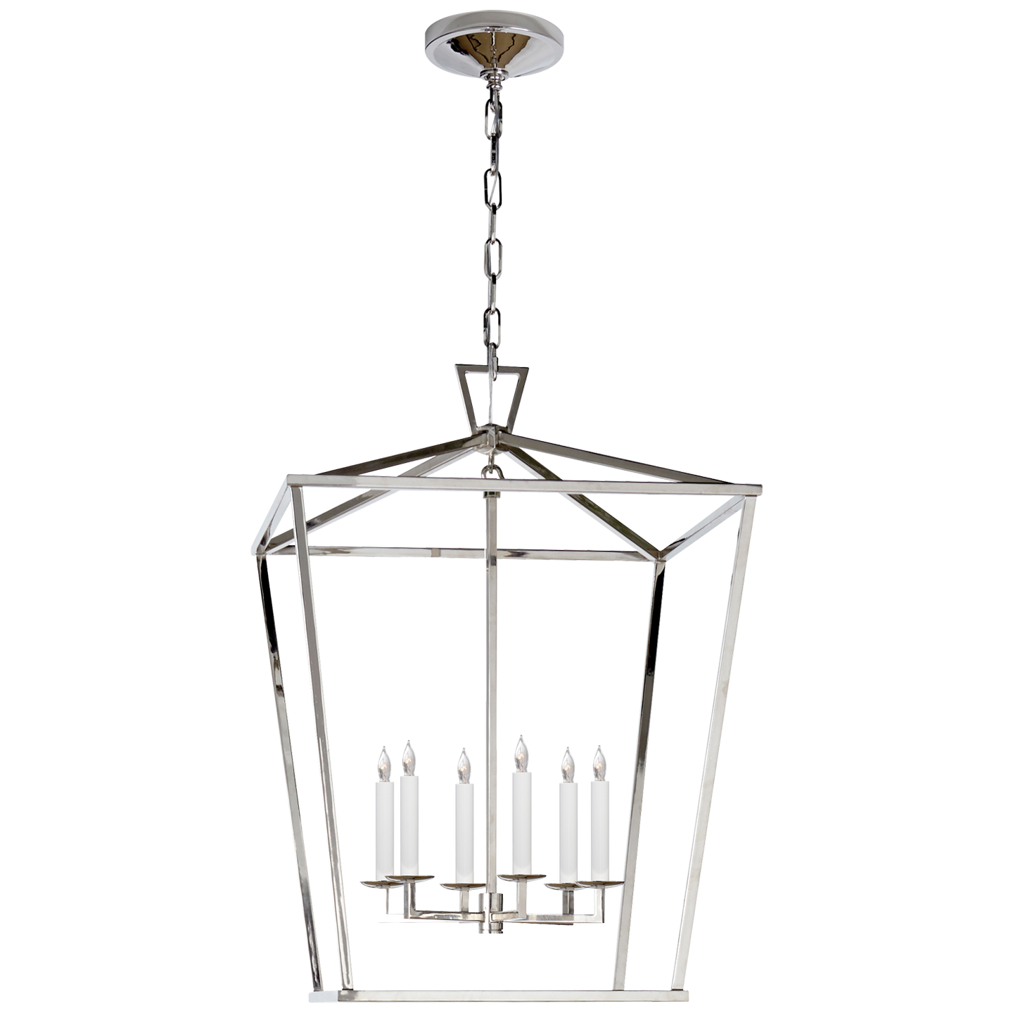 Darlana Extra Large Lantern - Polished Nickel Finish