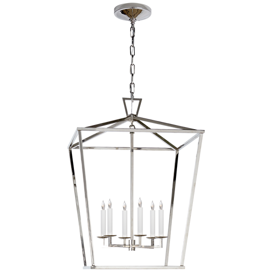 Darlana Extra Large Lantern - Polished Nickel Finish