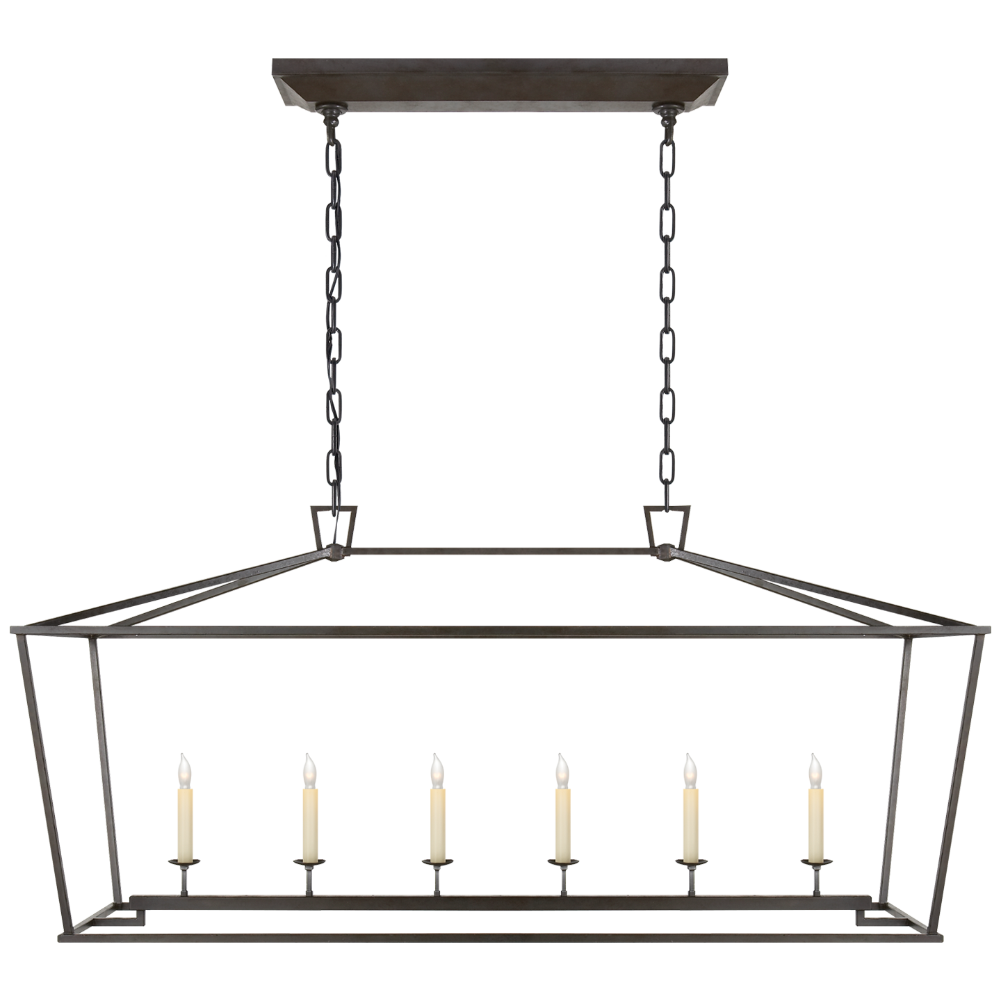 Darlana Large Linear Lantern - Aged Iron Finish