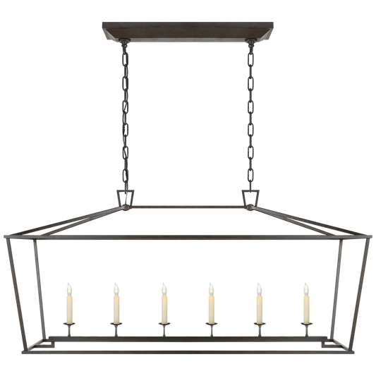 Darlana Large Linear Lantern - Aged Iron Finish