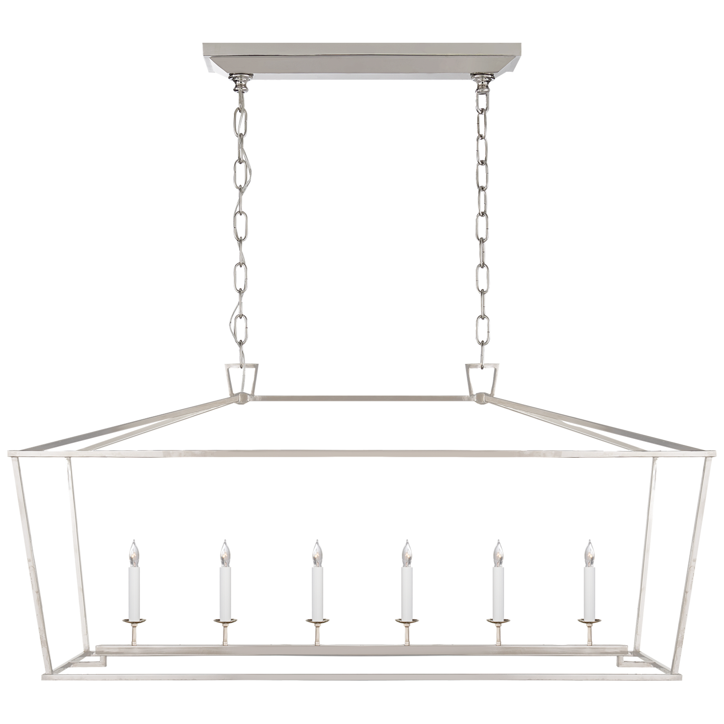 Darlana Large Linear Lantern - Polished Nickel Finish