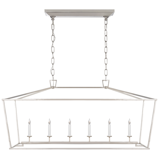 Darlana Large Linear Lantern - Polished Nickel Finish