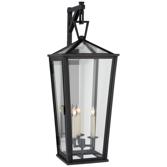 Darlana Large Tall Bracketed Wall Lantern - Bronze Finish